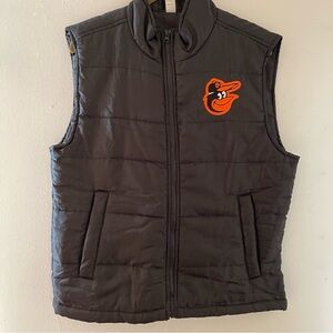 Baltimore Orioles Black Puffer Vest Size Medium